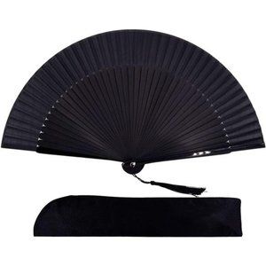 8.27"(21cm) Hand Held Bamboo Silk Folding Fan Hand Fan,Chinese/Japanese Charming
